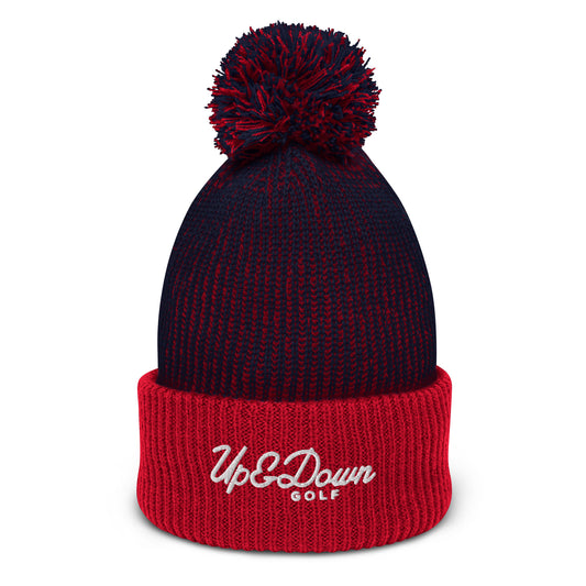 Up & Down Speckled Pom-Pom Beanie